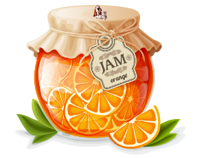 a jar of orange marmalade 